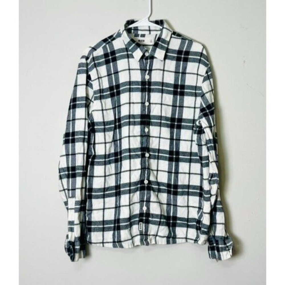 Hollister Flannel Shirt Women's Large Gray Plaid Long Sleeve Button Up Casual